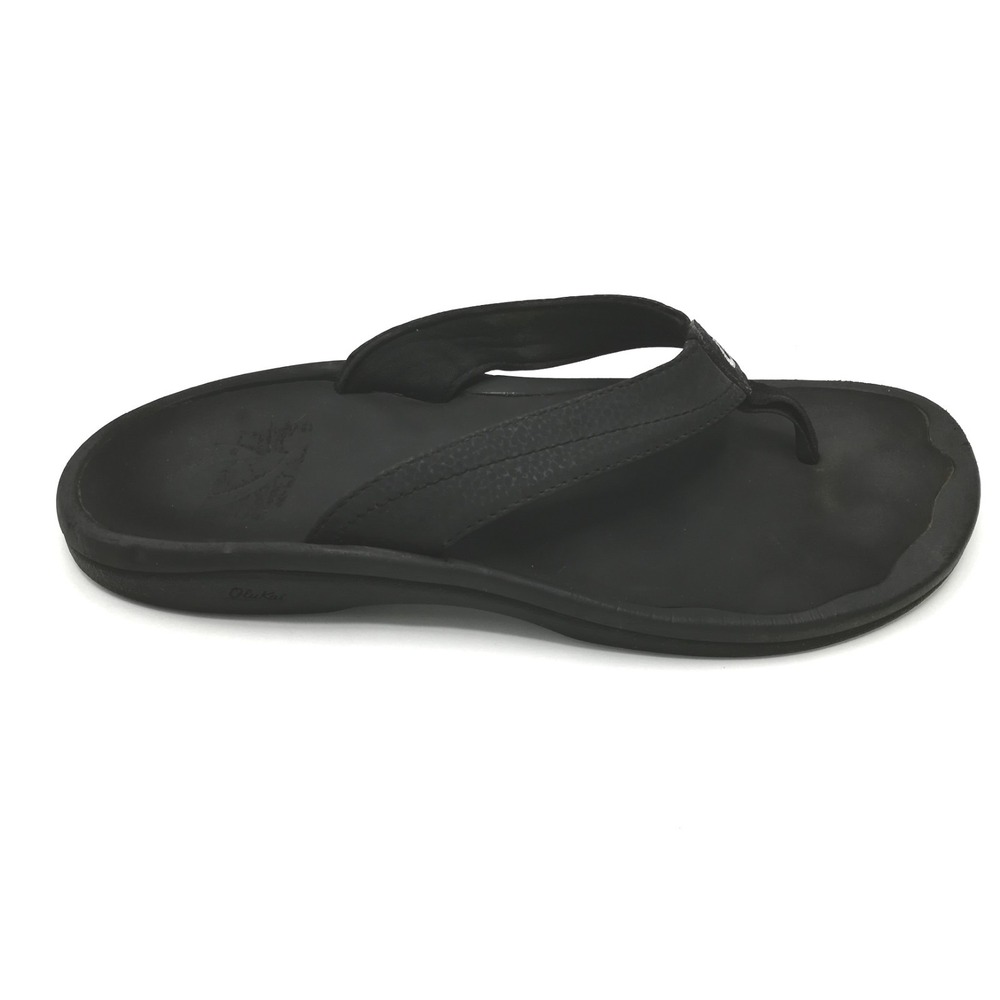 OluKai Shoes Womens Sandals Ohana Black Water Resistant Flip Flop Thong 6
